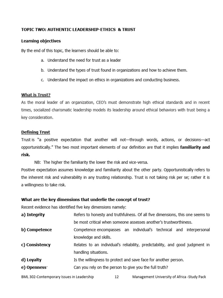 Photo inspiration: Fresh Look at Authentic Leadership Trust Ethics Pdf Leadership