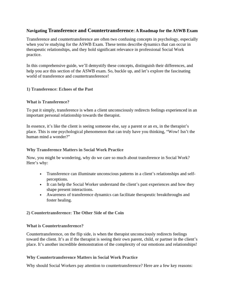 Navigating transference and countertransference pdf psychotherapy