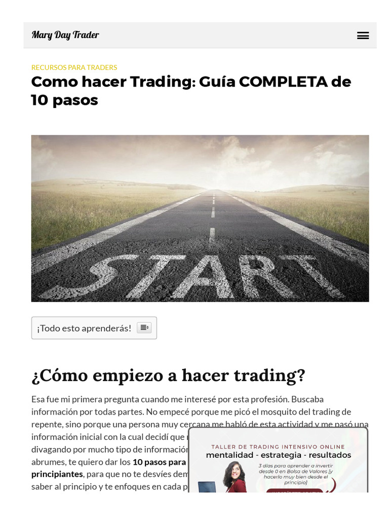Guía de 10 Pasos para Iniciar en Trading | PDF | Comerciante (Finanzas ...