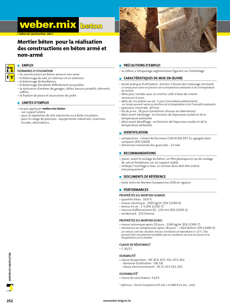 Mortier béton pour constructions robustes | PDF | Béton | Mortier ...