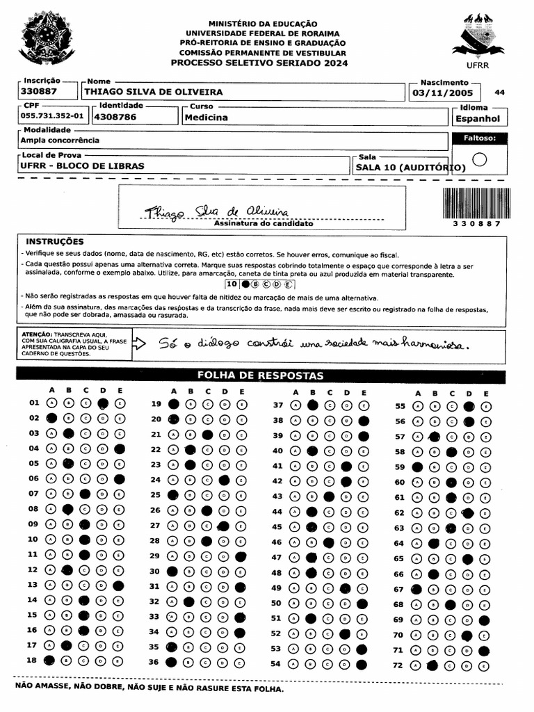 Cartao Resposta | PDF