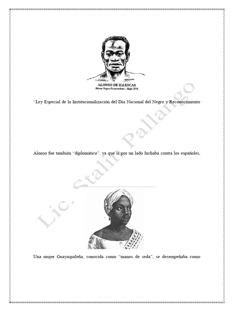 Personajes Históricos Afroecuatorianos | PDF | Ecuador | Asociación de ...