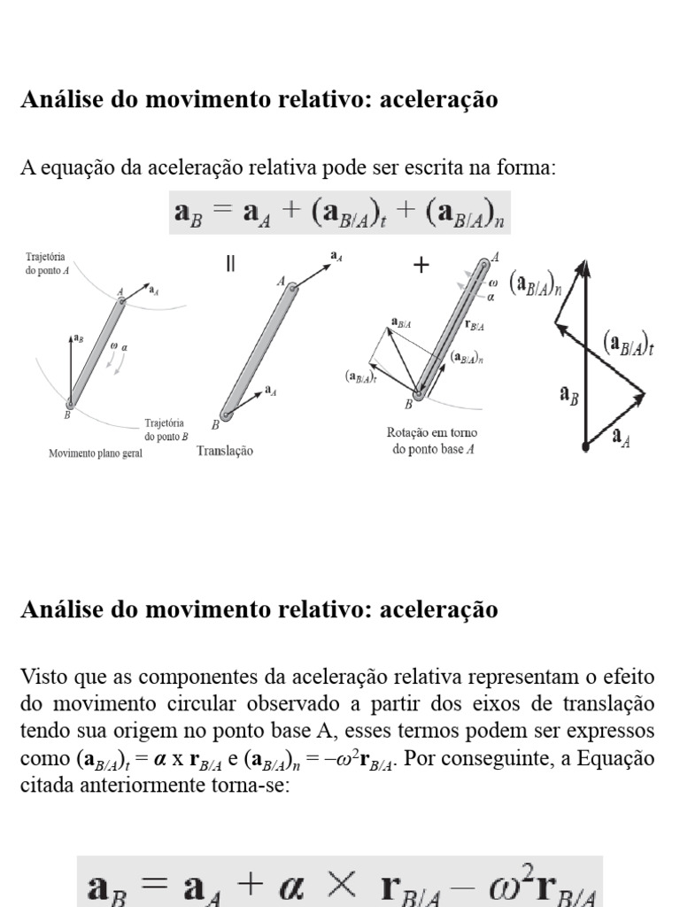 Parte5 Movimento Relativo Aceleracao | PDF | Cinemática | Aceleração