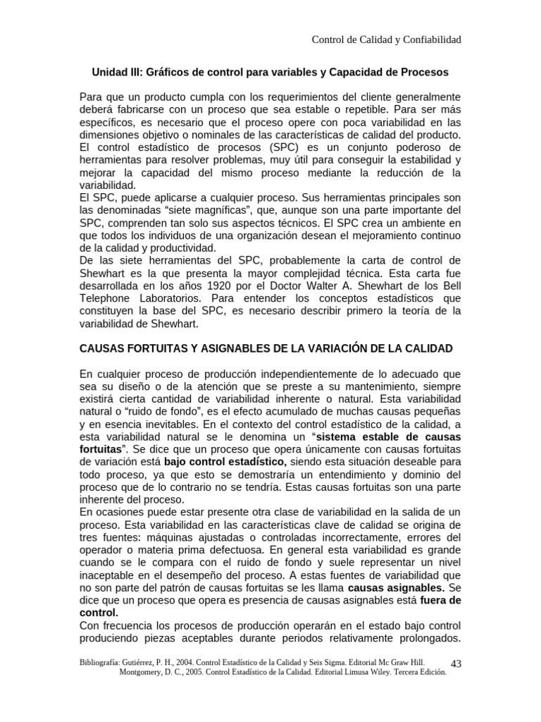 Gráficos de Control y SPC en Calidad | PDF | Calidad (comercial ...