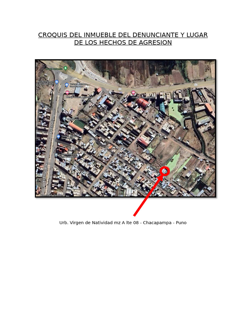 Croquis Del Inmueble Del Denunciante y Lugar de Los Hechos de Agresion ...