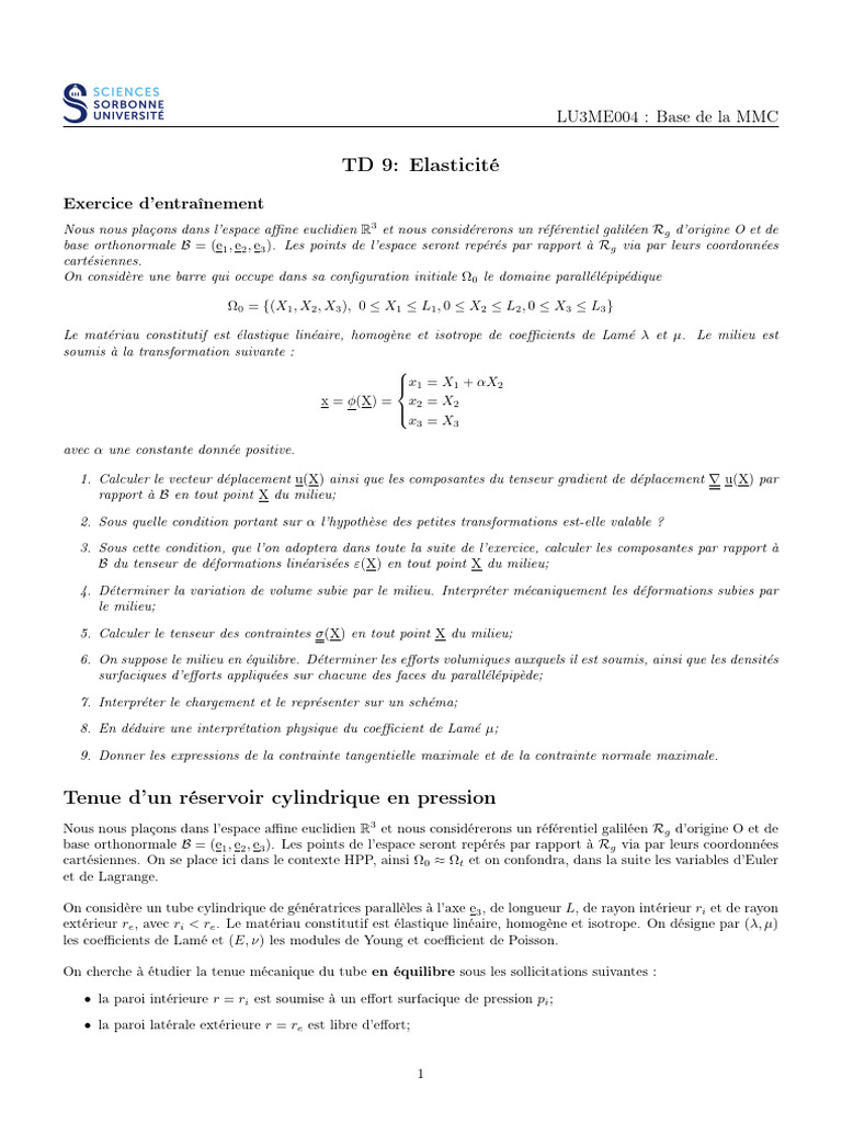 Elasticité des matériaux : étude de la déformation | PDF | Élasticité ...