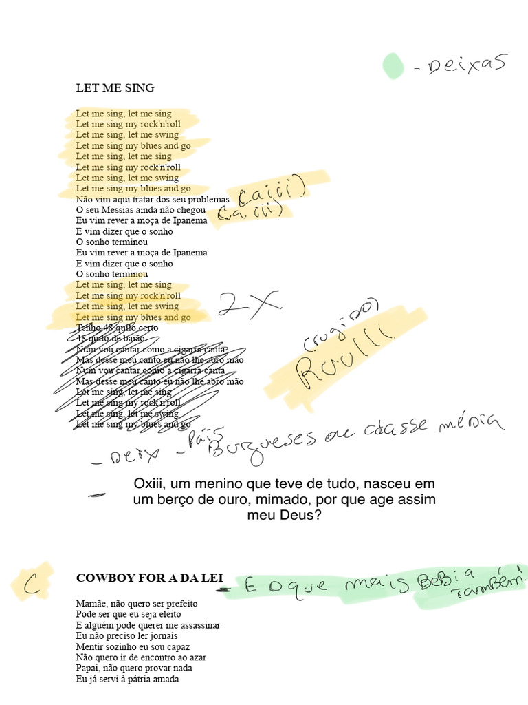 Letras de Música: Rock, Blues e Liberdade | PDF | Amor | Liberdade