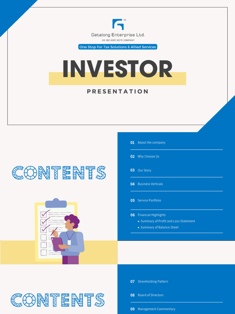Investor Presentation for Tax Solutions | PDF | Taxes | Income Tax