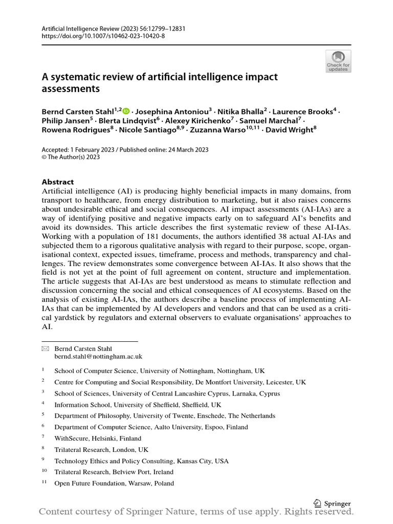 A Systematic Review of Artificial Intelligence Imp | PDF | Artificial ...
