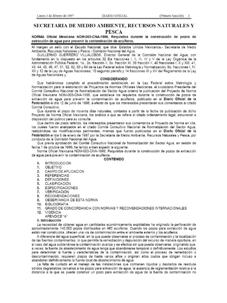 Nom 003 Cna 1996 | PDF