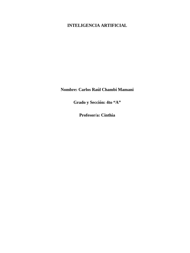 Carlos Raúl Chambi Mamani | PDF | Inteligencia artificial ...