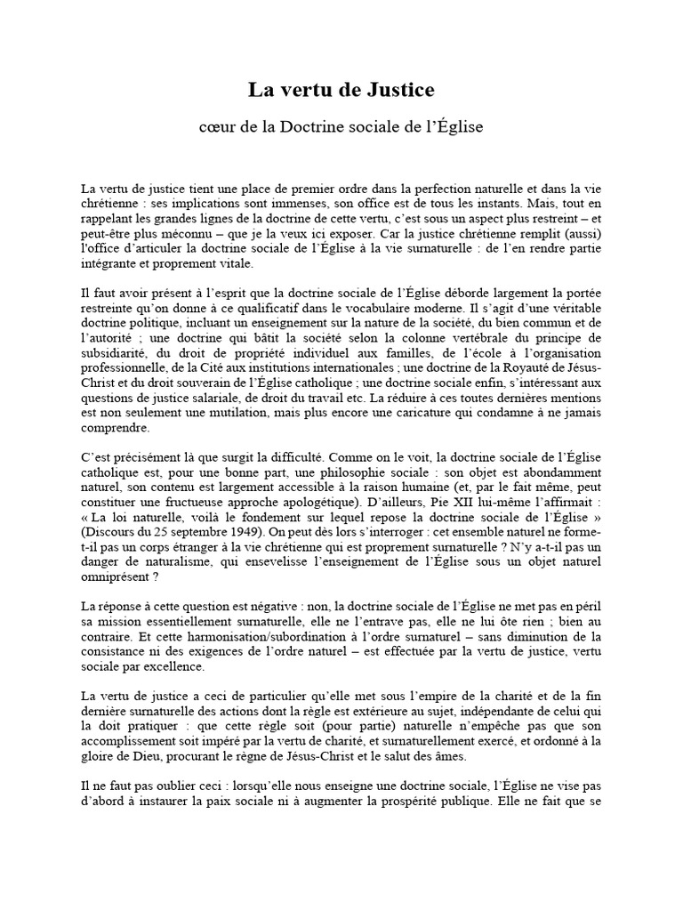 La Justice, Clé de la Doctrine Sociale | PDF | Justice | Crime et violence