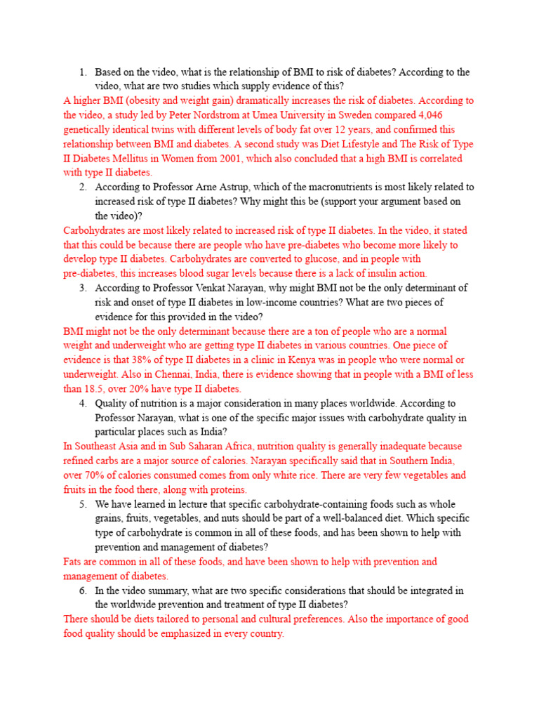 Diabetes Assignment #1 JG | PDF | Diabetes | Foods