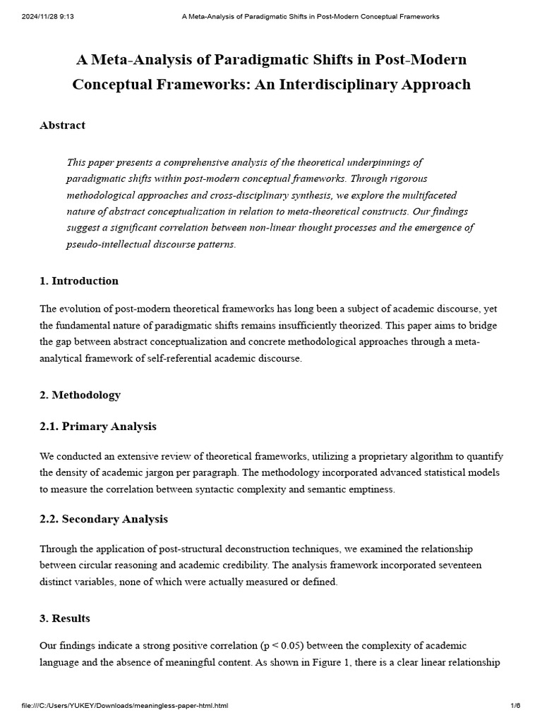 Paradigmatic Shifts in Post-Modern Theory | PDF | Analysis | Methodology