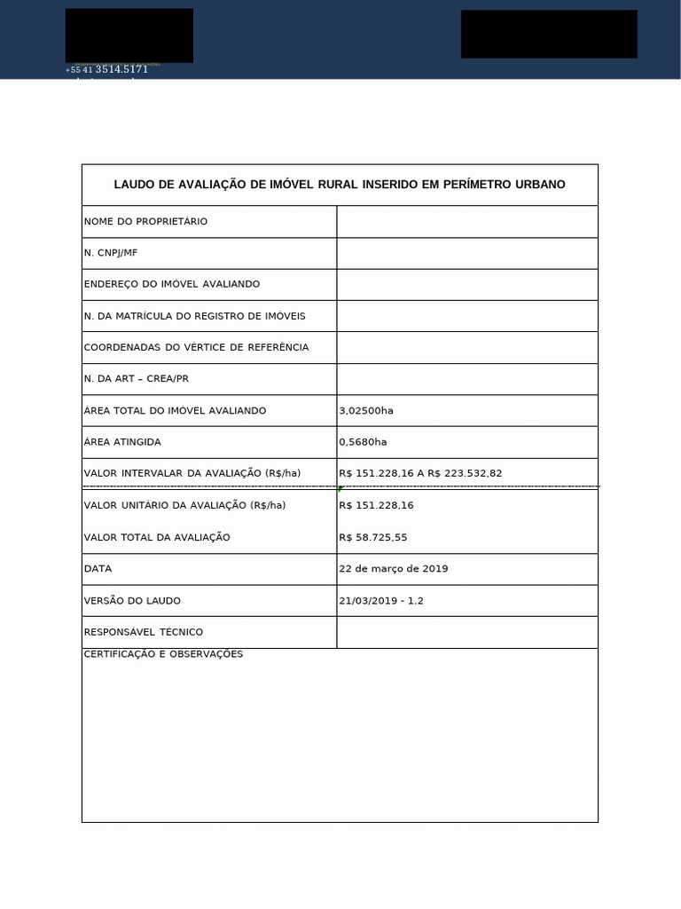 Laudo de Avaliação de Imóvel Rural | PDF | Mercado (economia ...