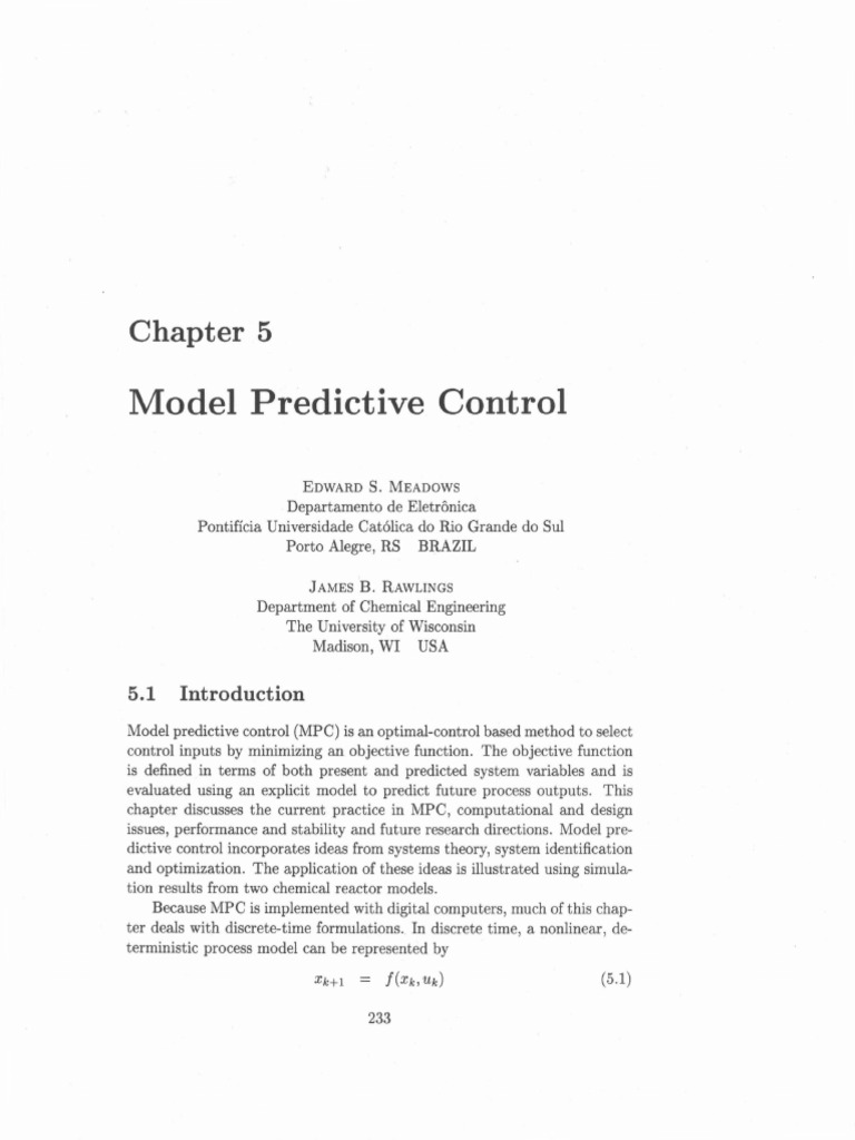 Model Predictive Control Overview | PDF | Control Theory | Mathematical ...