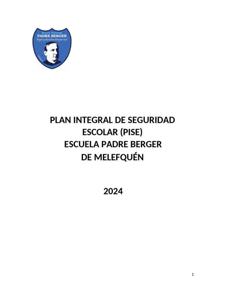 Plan de Seguridad Escolar 2024 | PDF | Invalidez | Temblores