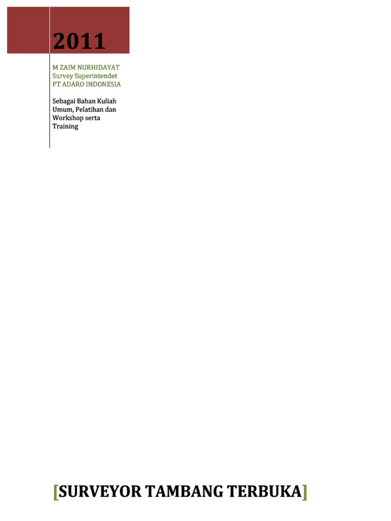 Surveyor Tambang Terbuka Pdf