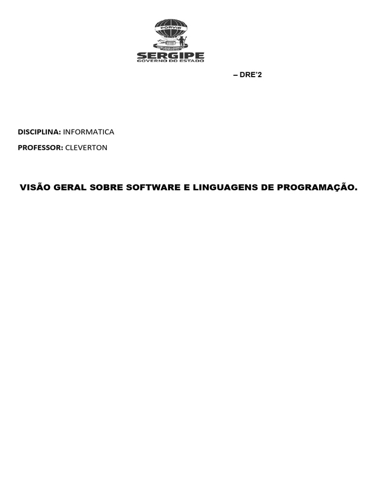 Software e Linguagens de Programação | PDF | Programas | Linguagem de ...