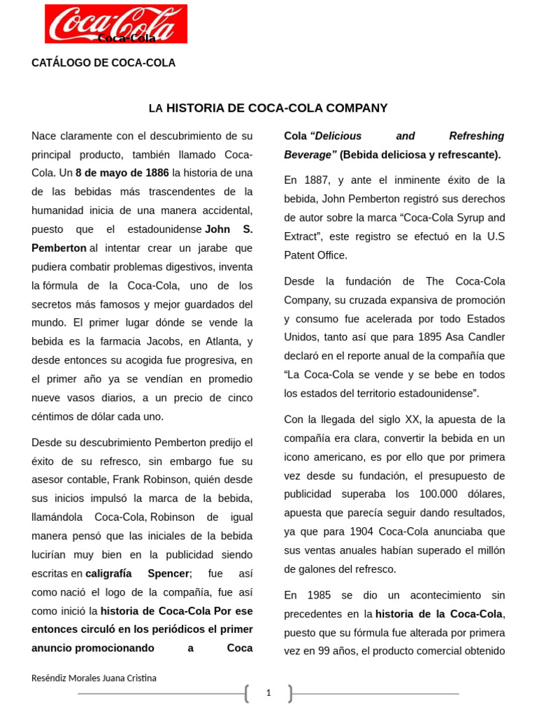 Catálogo de Productos Coca-Cola 2023 | PDF | Coca Cola | Agua