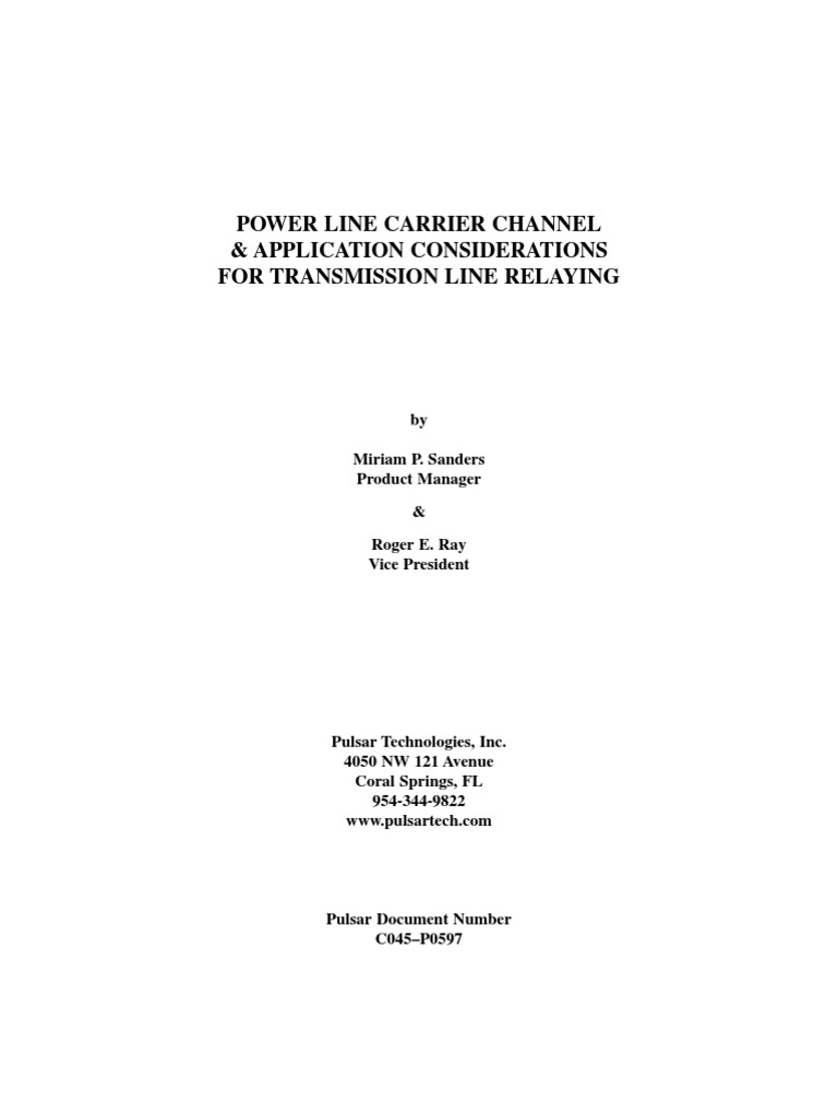 Power Line Carrier Channel | PDF | Computers