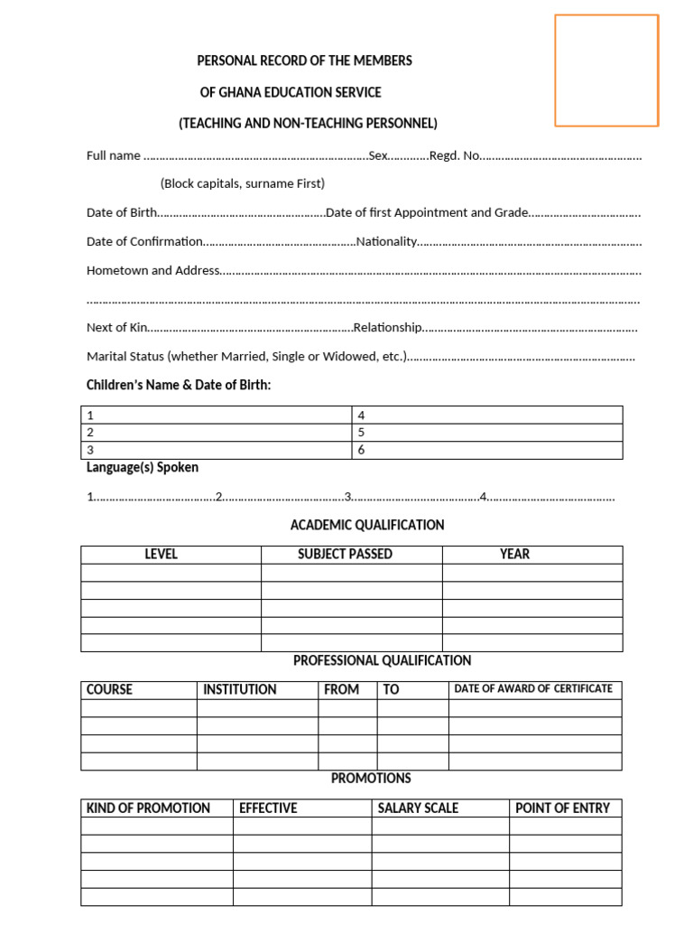 Personal Record of The Members | PDF