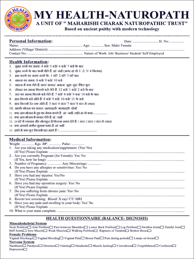 Naturopath A4 Front Back | PDF