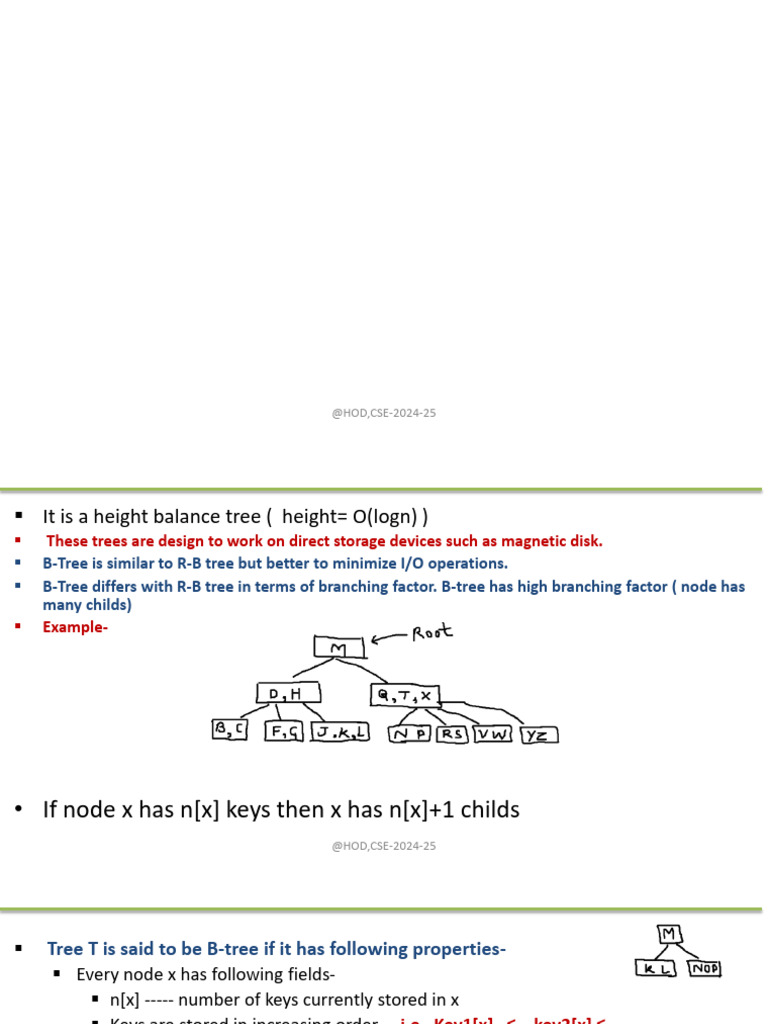 Unit-II B-Tree | PDF | Algorithms | Algorithms And Data Structures