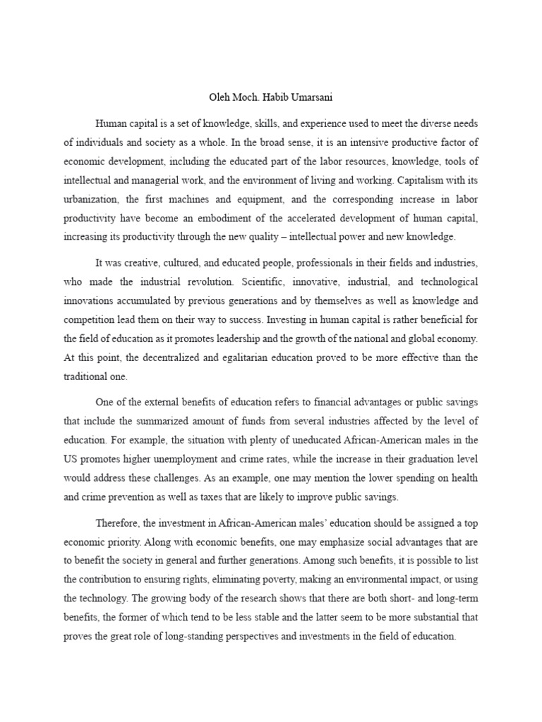 Essay Education Holds Important Role in The Development of Human ...