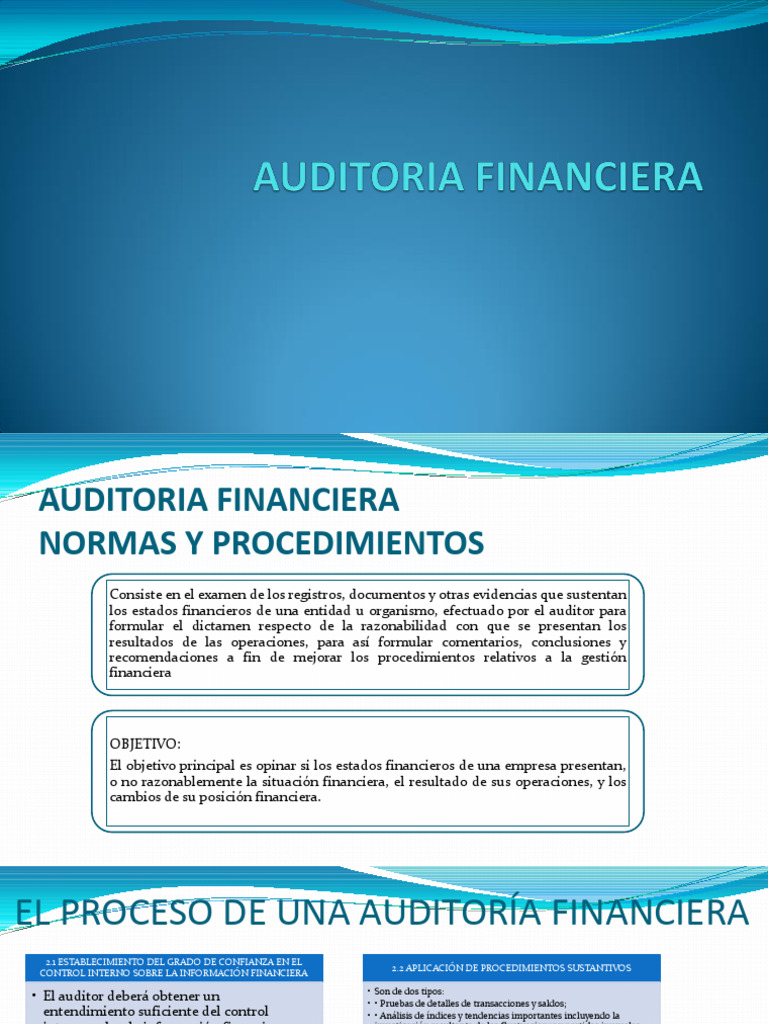 4.2. - Auditoria Financiera - Normas y Procedimientos | PDF | Auditoría ...