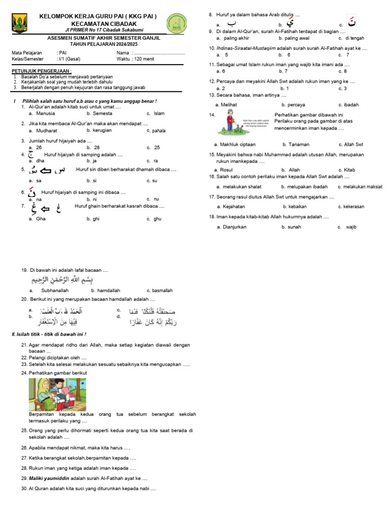 Sas Kelas 1 Kumer | PDF