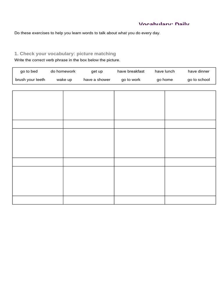 Daily routine exercises pdf lunch meal