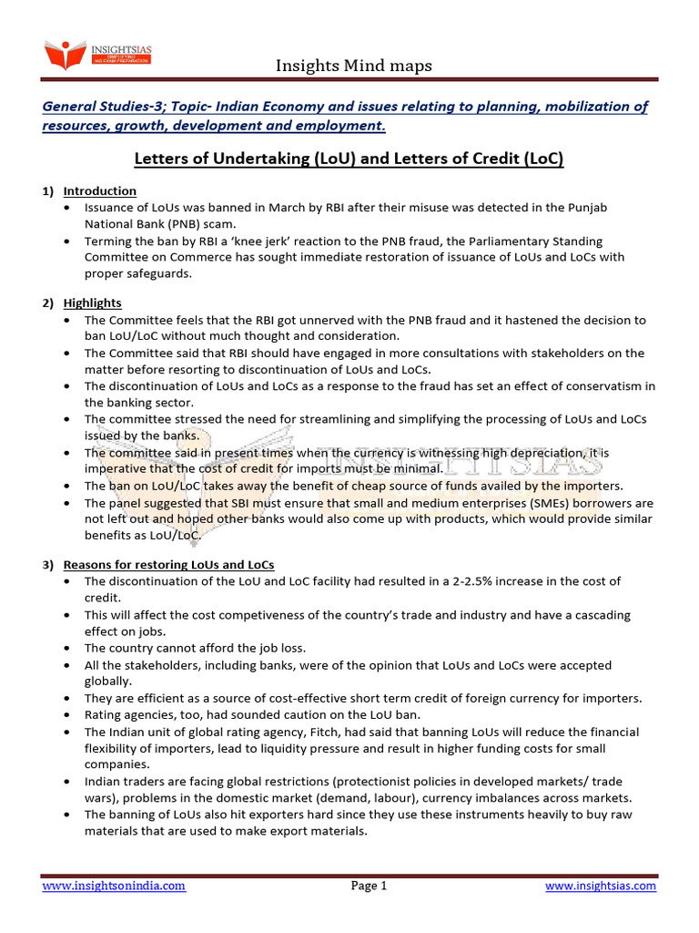 Letters of Undertaking LoU and Letters of Credit LoC | PDF | Letter Of ...