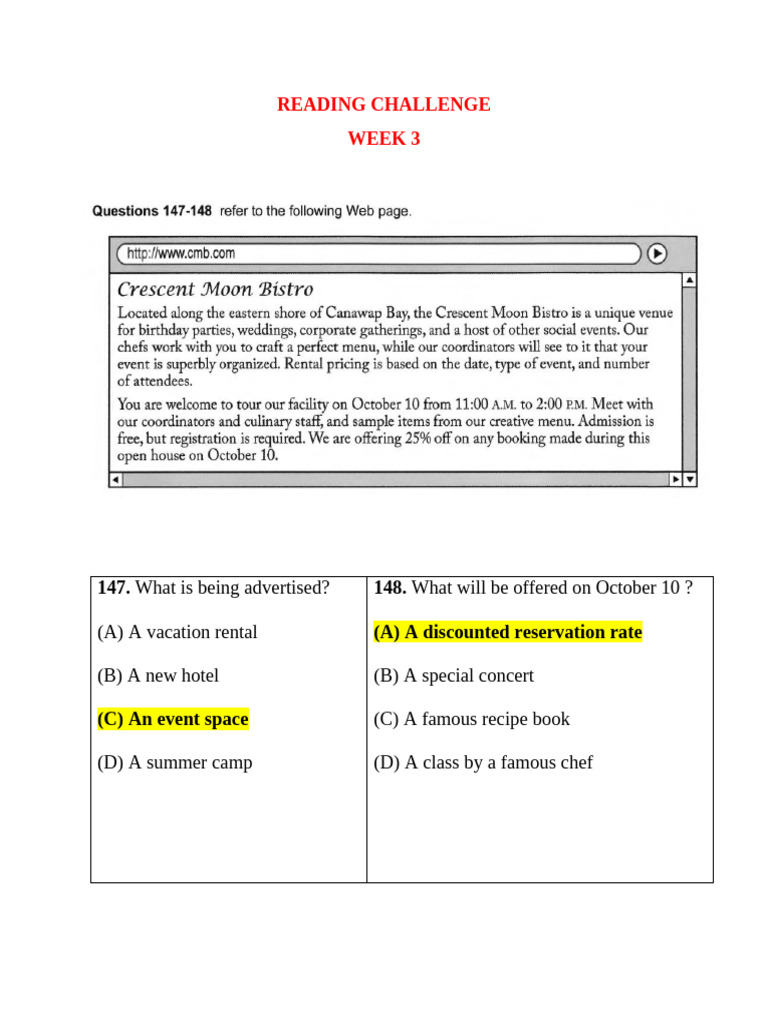 Reading Challenge Week 3 | PDF