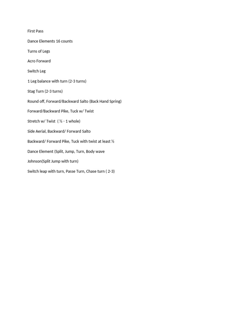 Gymnastics Routine | PDF