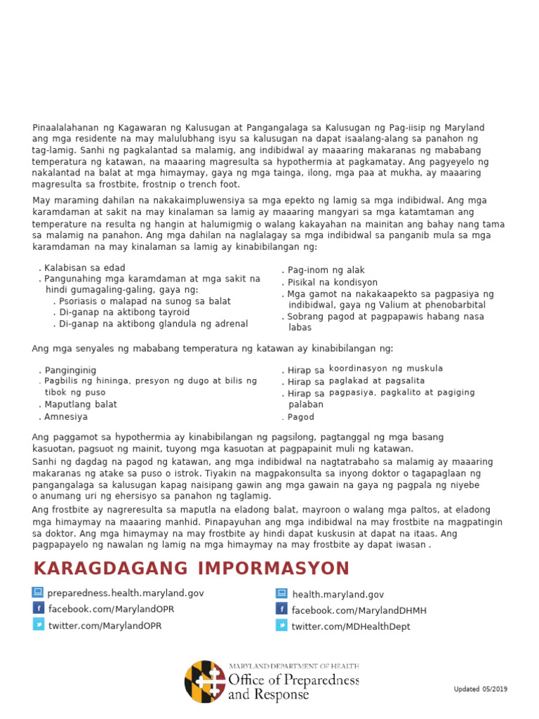 ColdWxHealth Tagalog | PDF