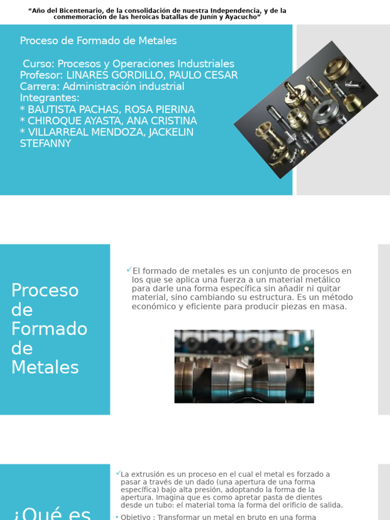 Proceso de Formado de Metales | PDF | Extrusión | Aluminio