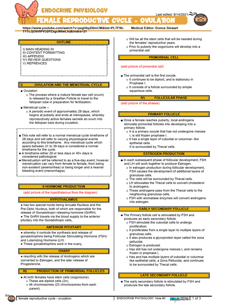 057 - Endocrinology Physiology) Ovulation | PDF | Menstrual Cycle ...
