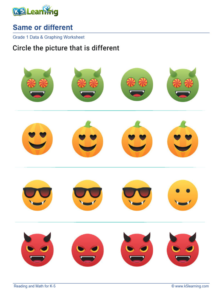 Grade 1 Same Different A | PDF