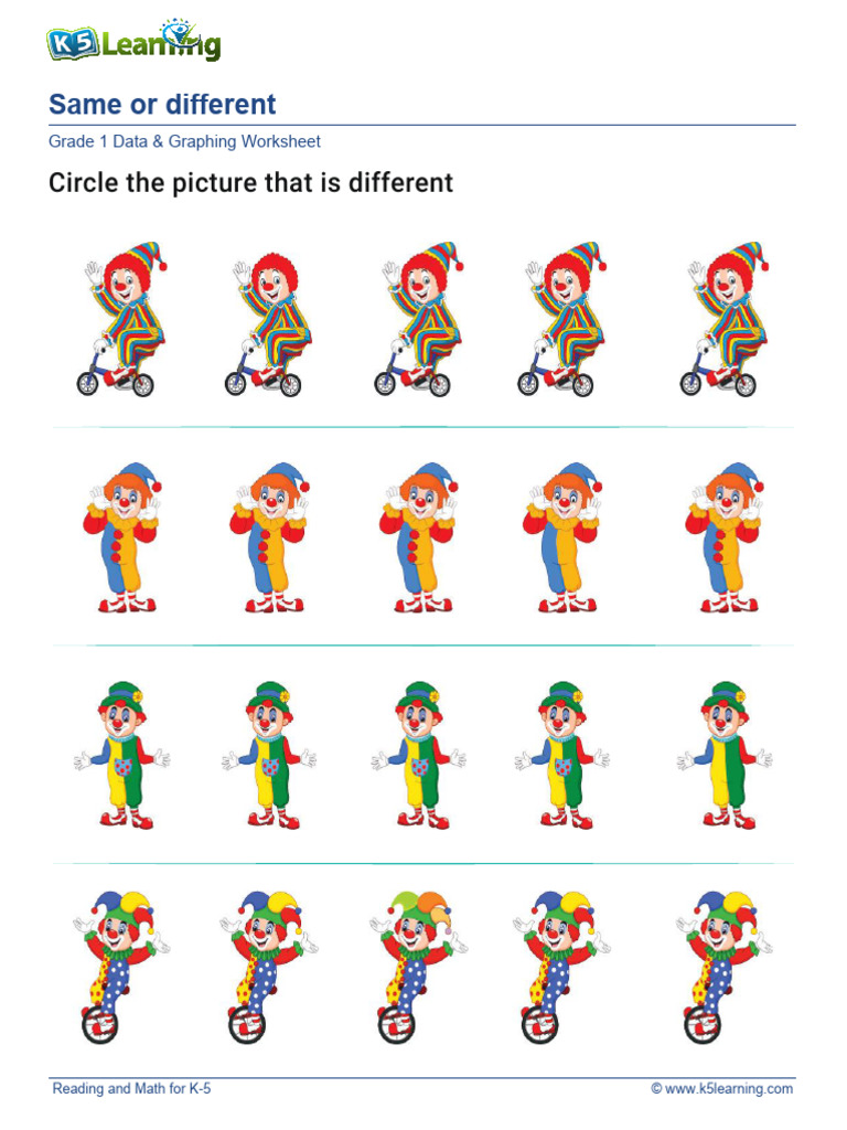 Grade 1 Same Different e | PDF