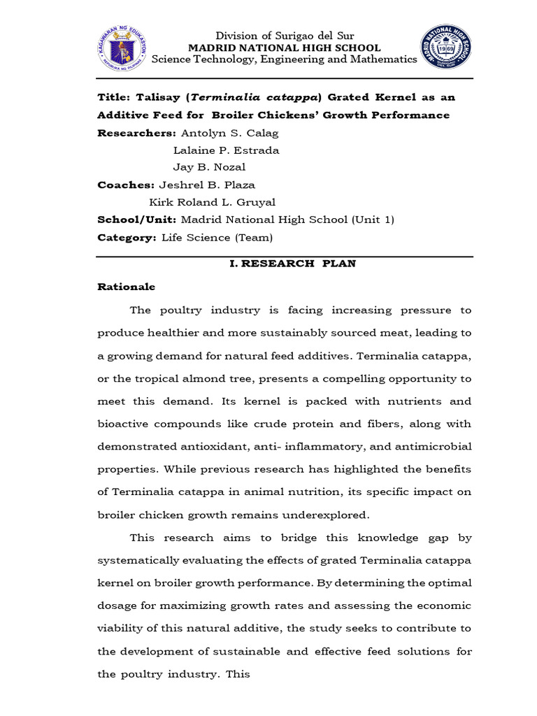 Talisay Kernel as Broiler Chicken Feed | PDF