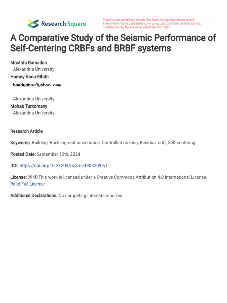 A Comparative Study of The Seismic Performance of | PDF | Beam ...
