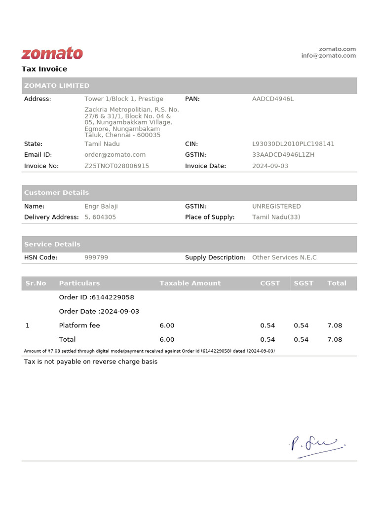 User Charge Invoice6144229058 | PDF | Taxation | Government Finances