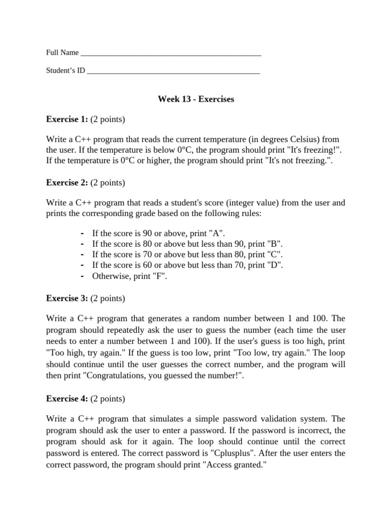 Week 13 - Exercises | PDF