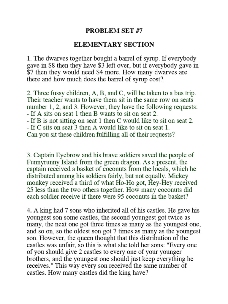 Elem Problems 7 | PDF