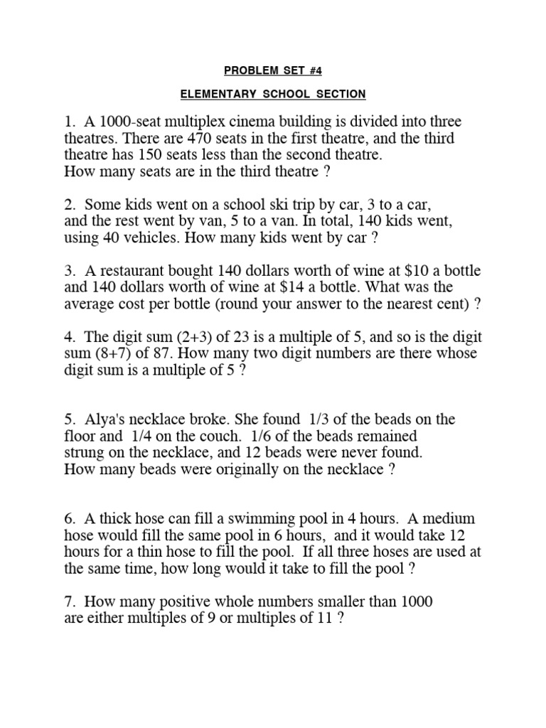 Elem Problems 4 | PDF