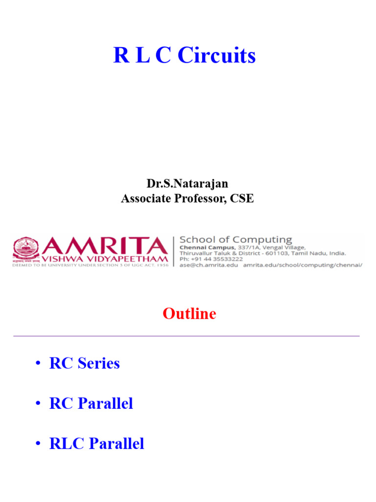 RC and RLC Circuit Analysis Guide | PDF