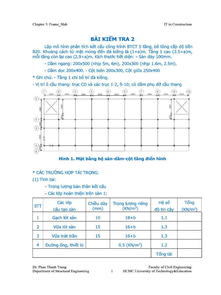 Đề kt test - 2Etabs. | PDF