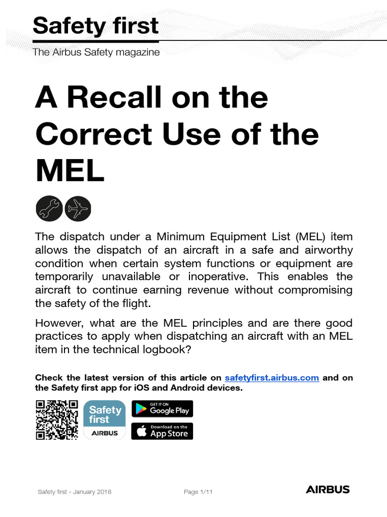 A Recall On The Correct Use of The Mel | PDF | Aviation | Aircraft