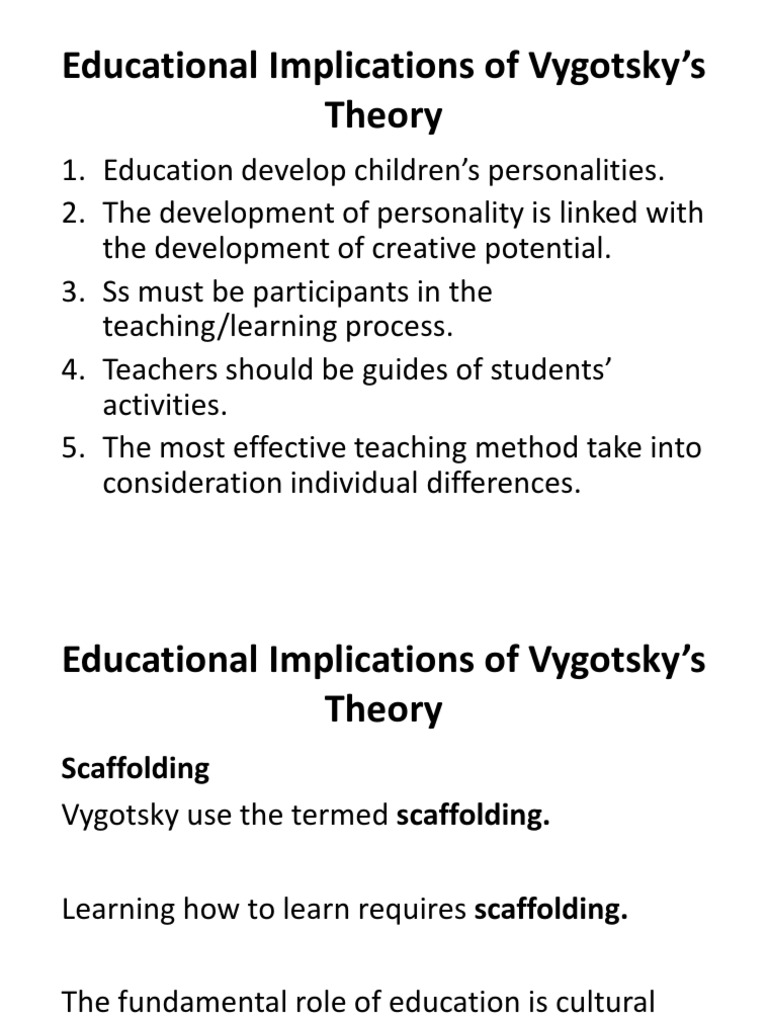 Vygotsky's Sociocultural Theory Implication Of Cognitive